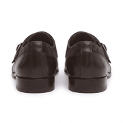 Burnished Brown Double Monk Strap Leather Shoes