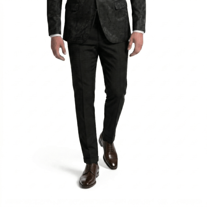 Front wear view of dark brown formal Oxford shoes for men