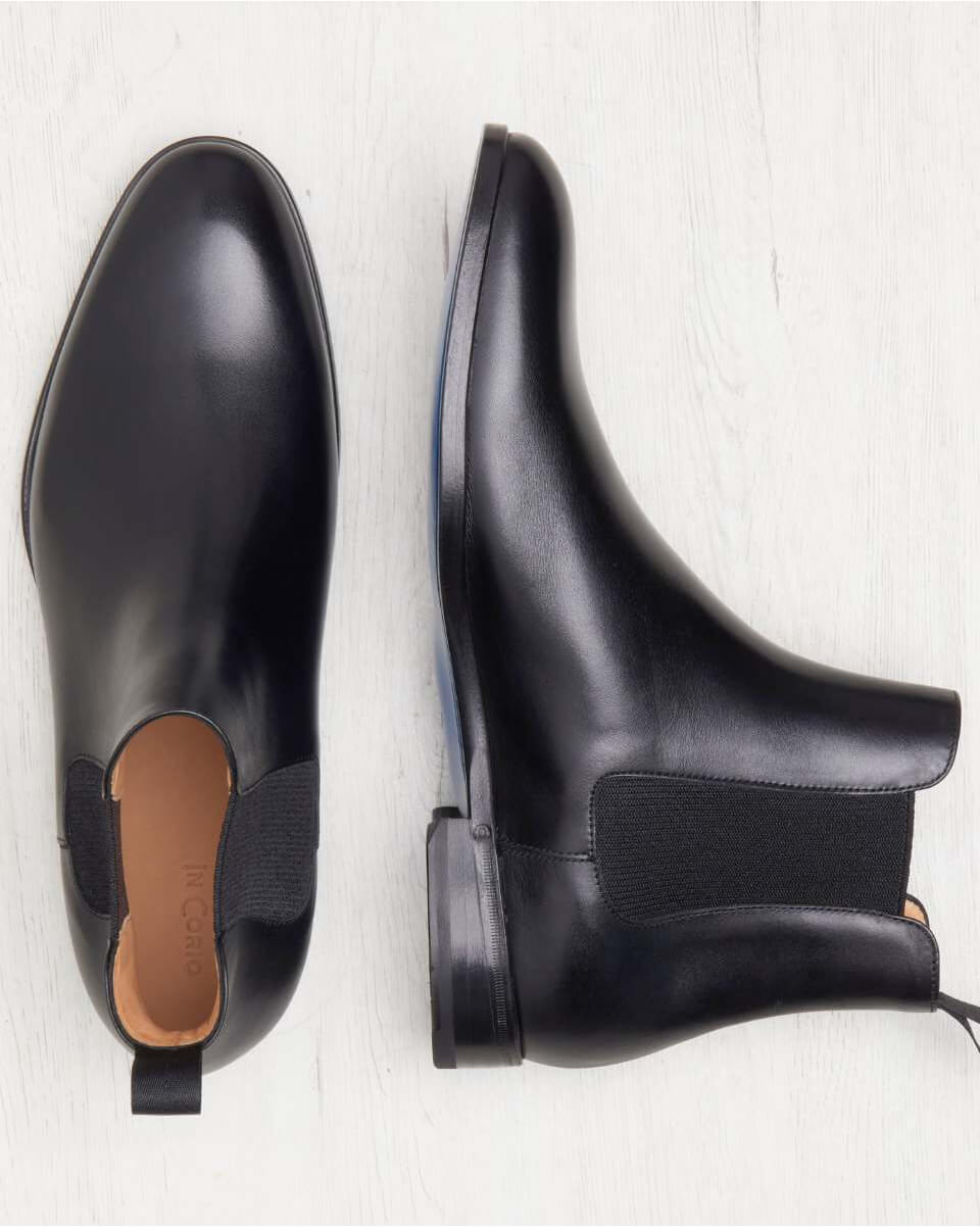 HENRY Black leather men Chelsea boots