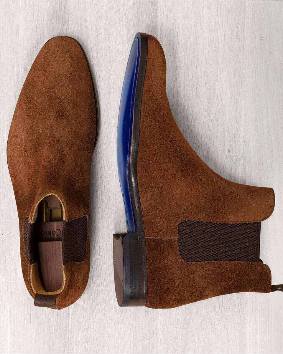 HENRY Camel suede men Chelsea boots