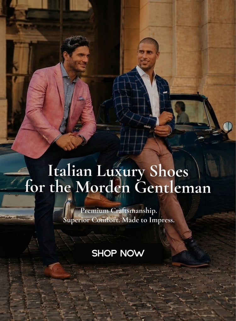Italian luxury leather shoes for modern gentlemen with premium handcrafted formal footwear styling outdoors