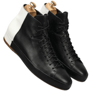black leather ankle boots side view classic men boots