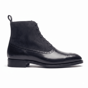 Side silhouette of Midnight Navy Leather Brogue Boots