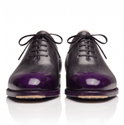 Front view of purple patina Oxford formal shoes for men