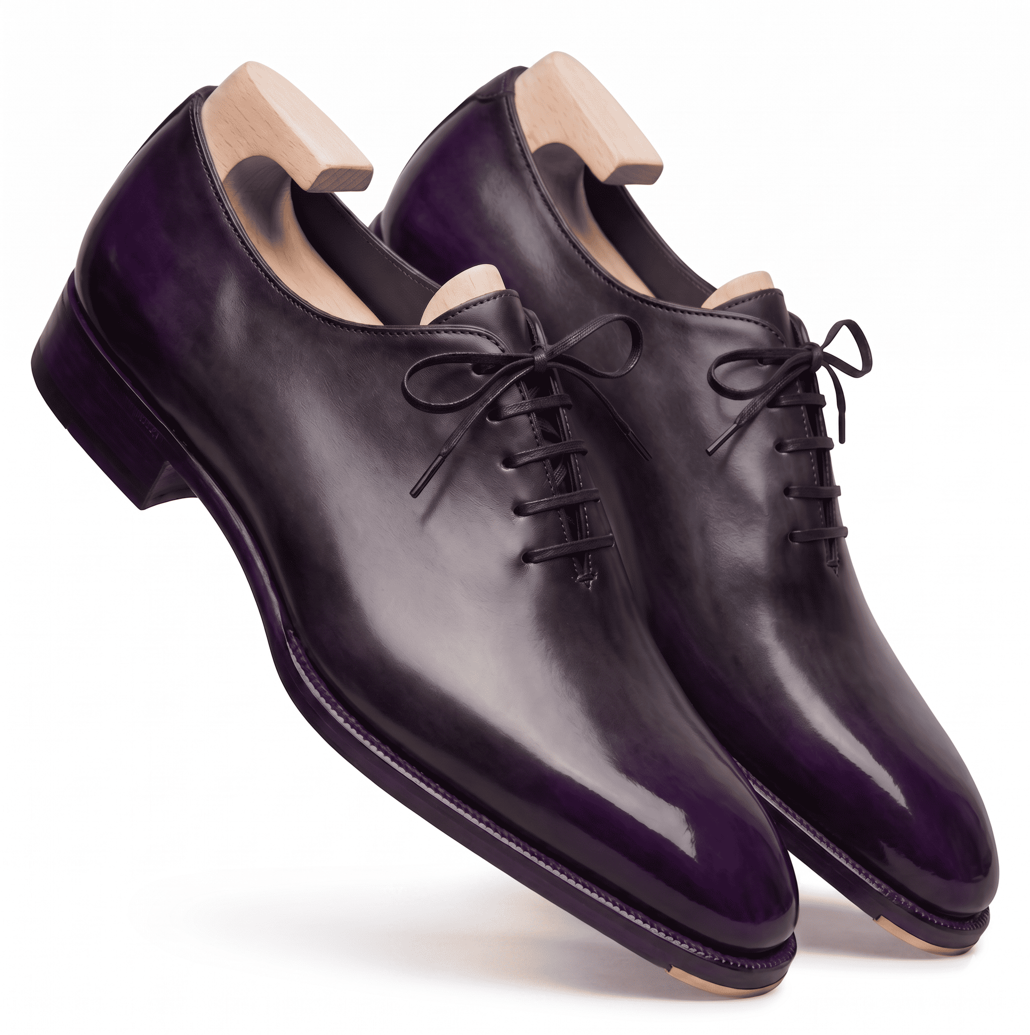 Purple patina Oxford formal shoes side profile