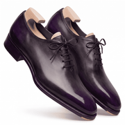 Purple patina Oxford formal shoes side profile