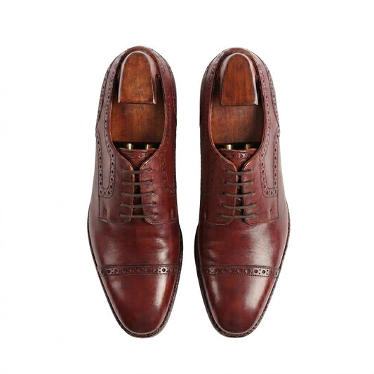 Wingtip Derby Cap-Toe Shoes – Antique Brown